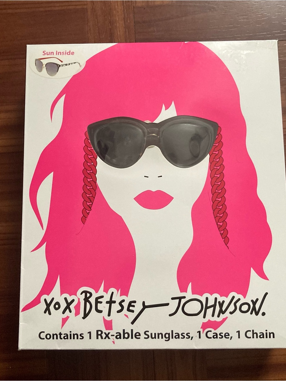 Betsey Johnson Sunglasses, Red Lips Purse / Case & Chain Set
